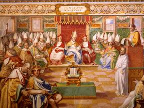 Pintura de imagem antiga do Concílio de Nicéia